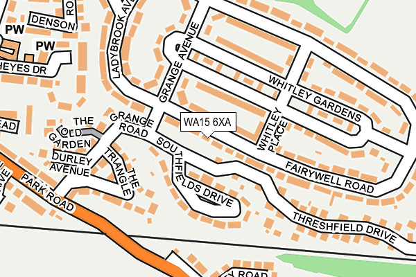 WA15 6XA map - OS OpenMap – Local (Ordnance Survey) WA15 6XA map - OS OpenMap – Local (Ordnance Survey)