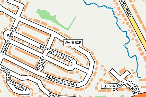 WA15 6XB map - OS OpenMap – Local (Ordnance Survey) WA15 6XB map - OS OpenMap – Local (Ordnance Survey)