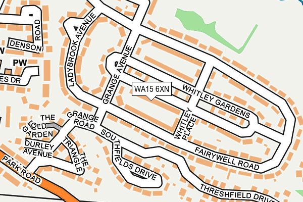WA15 6XN map - OS OpenMap – Local (Ordnance Survey) WA15 6XN map - OS OpenMap – Local (Ordnance Survey)