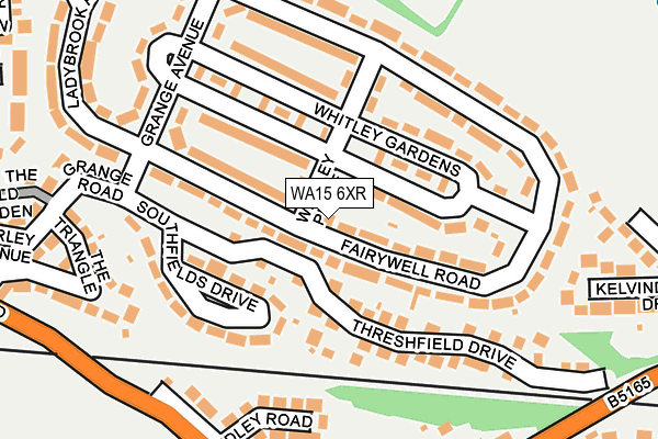 WA15 6XR map - OS OpenMap – Local (Ordnance Survey) WA15 6XR map - OS OpenMap – Local (Ordnance Survey)