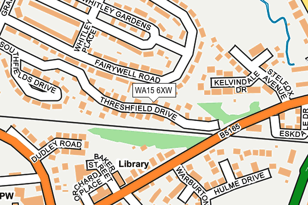 WA15 6XW map - OS OpenMap – Local (Ordnance Survey) WA15 6XW map - OS OpenMap – Local (Ordnance Survey)