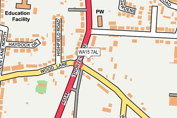 WA15 7AL map - OS OpenMap – Local (Ordnance Survey) WA15 7AL map - OS OpenMap – Local (Ordnance Survey)