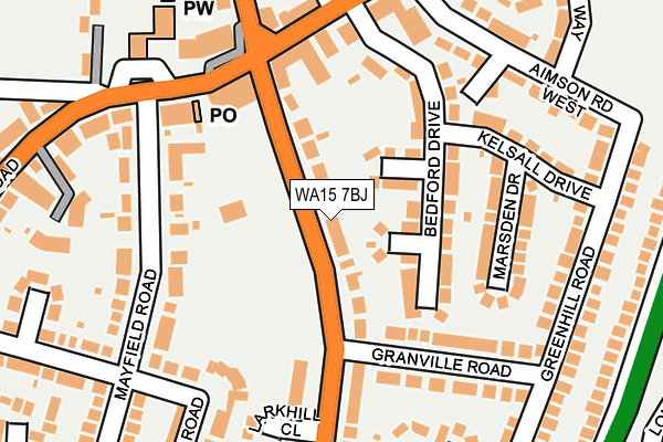 WA15 7BJ map - OS OpenMap – Local (Ordnance Survey) WA15 7BJ map - OS OpenMap – Local (Ordnance Survey)