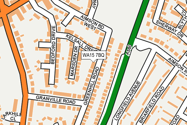 WA15 7BQ map - OS OpenMap – Local (Ordnance Survey) WA15 7BQ map - OS OpenMap – Local (Ordnance Survey)
