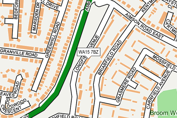 WA15 7BZ map - OS OpenMap – Local (Ordnance Survey) WA15 7BZ map - OS OpenMap – Local (Ordnance Survey)
