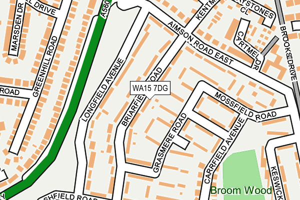 WA15 7DG map - OS OpenMap – Local (Ordnance Survey) WA15 7DG map - OS OpenMap – Local (Ordnance Survey)