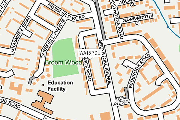 WA15 7DU map - OS OpenMap – Local (Ordnance Survey)