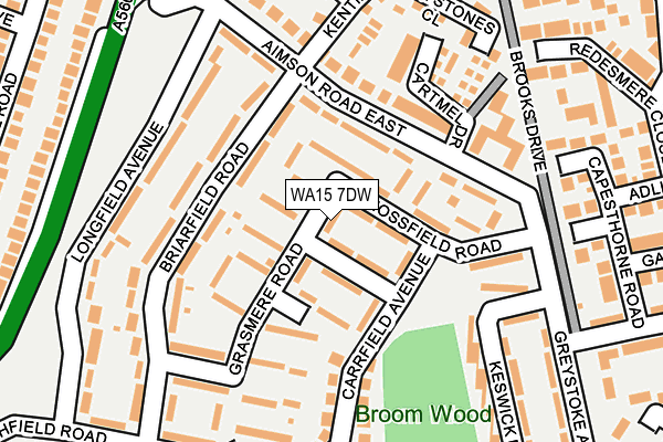 WA15 7DW map - OS OpenMap – Local (Ordnance Survey)