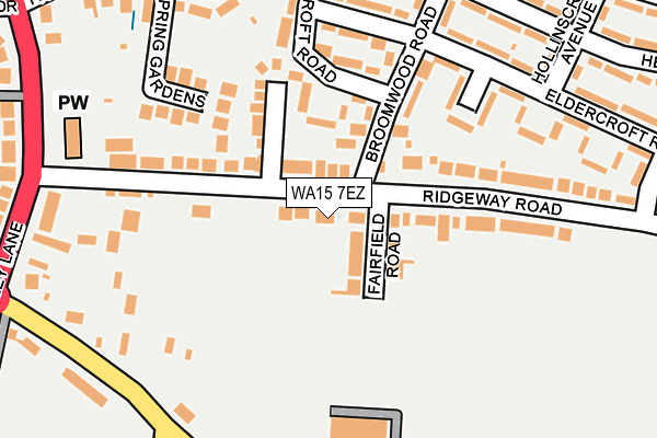 WA15 7EZ map - OS OpenMap – Local (Ordnance Survey) WA15 7EZ map - OS OpenMap – Local (Ordnance Survey)