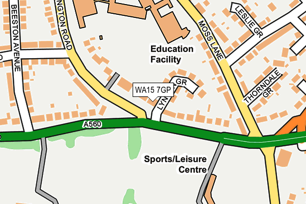 WA15 7GP map - OS OpenMap – Local (Ordnance Survey)