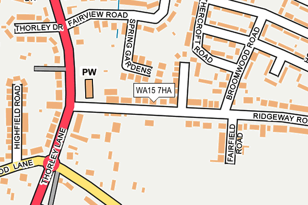 WA15 7HA map - OS OpenMap – Local (Ordnance Survey) WA15 7HA map - OS OpenMap – Local (Ordnance Survey)