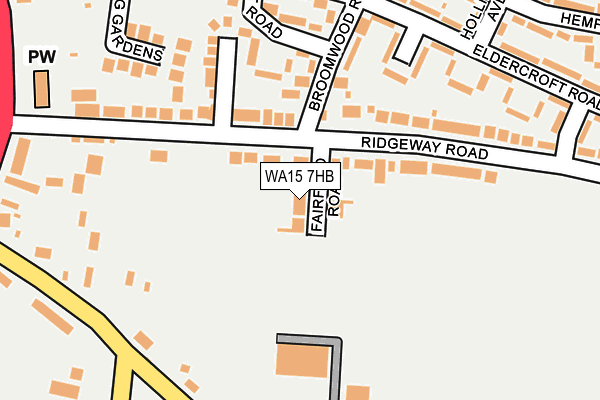WA15 7HB map - OS OpenMap – Local (Ordnance Survey) WA15 7HB map - OS OpenMap – Local (Ordnance Survey)
