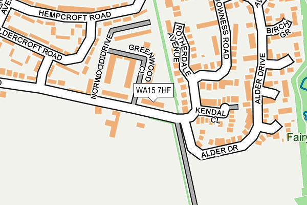 WA15 7HF map - OS OpenMap – Local (Ordnance Survey) WA15 7HF map - OS OpenMap – Local (Ordnance Survey)