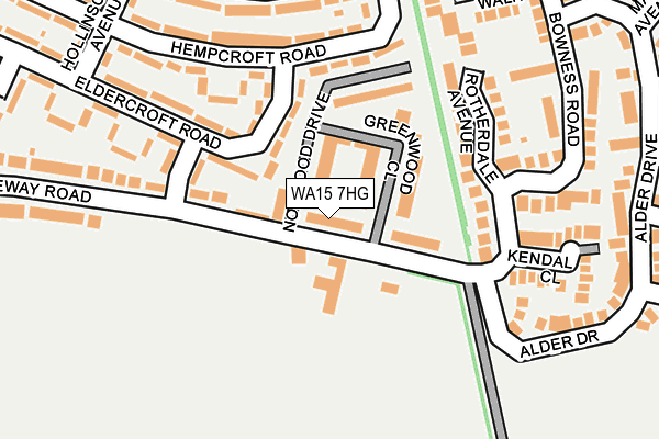 WA15 7HG map - OS OpenMap – Local (Ordnance Survey) WA15 7HG map - OS OpenMap – Local (Ordnance Survey)