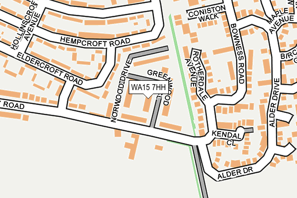 WA15 7HH map - OS OpenMap – Local (Ordnance Survey) WA15 7HH map - OS OpenMap – Local (Ordnance Survey)