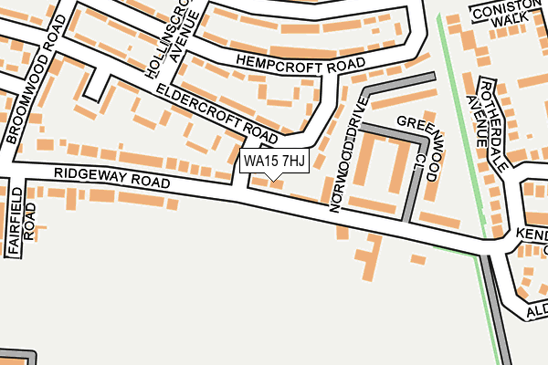 WA15 7HJ map - OS OpenMap – Local (Ordnance Survey) WA15 7HJ map - OS OpenMap – Local (Ordnance Survey)