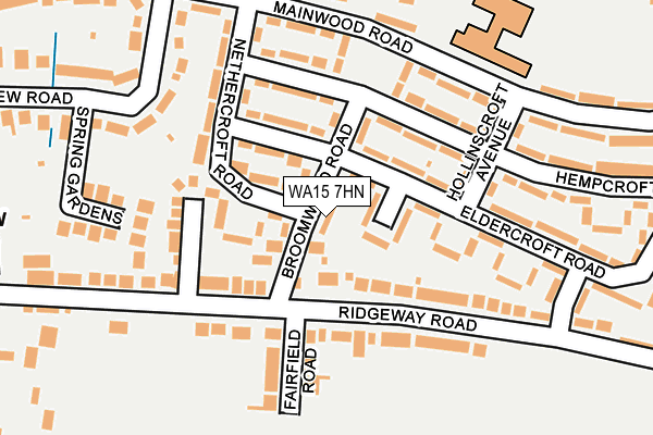 WA15 7HN map - OS OpenMap – Local (Ordnance Survey) WA15 7HN map - OS OpenMap – Local (Ordnance Survey)