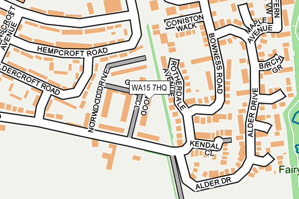 WA15 7HQ map - OS OpenMap – Local (Ordnance Survey) WA15 7HQ map - OS OpenMap – Local (Ordnance Survey)