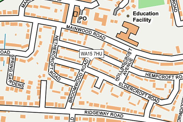 WA15 7HU map - OS OpenMap – Local (Ordnance Survey) WA15 7HU map - OS OpenMap – Local (Ordnance Survey)