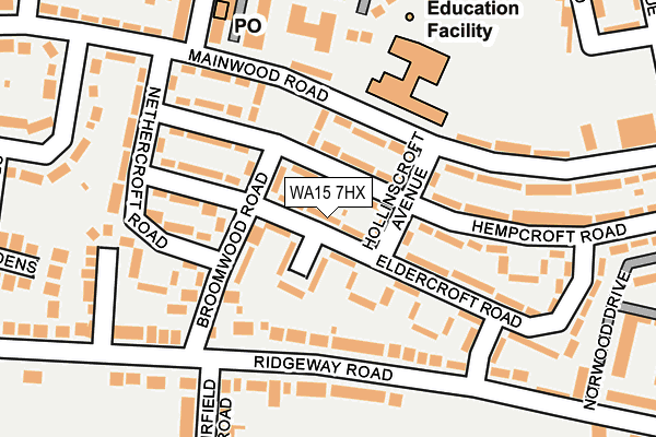 WA15 7HX map - OS OpenMap – Local (Ordnance Survey) WA15 7HX map - OS OpenMap – Local (Ordnance Survey)