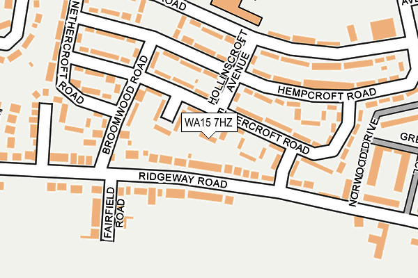 WA15 7HZ map - OS OpenMap – Local (Ordnance Survey) WA15 7HZ map - OS OpenMap – Local (Ordnance Survey)
