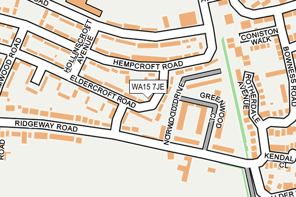 WA15 7JE map - OS OpenMap – Local (Ordnance Survey) WA15 7JE map - OS OpenMap – Local (Ordnance Survey)