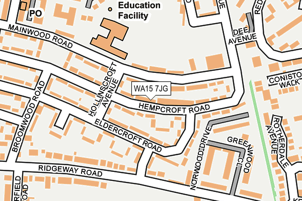WA15 7JG map - OS OpenMap – Local (Ordnance Survey) WA15 7JG map - OS OpenMap – Local (Ordnance Survey)