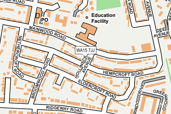WA15 7JJ map - OS OpenMap – Local (Ordnance Survey) WA15 7JJ map - OS OpenMap – Local (Ordnance Survey)