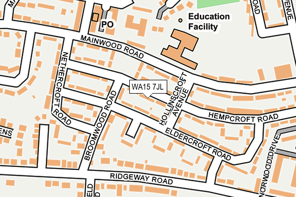 WA15 7JL map - OS OpenMap – Local (Ordnance Survey) WA15 7JL map - OS OpenMap – Local (Ordnance Survey)