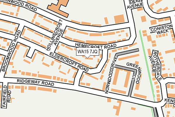WA15 7JQ map - OS OpenMap – Local (Ordnance Survey) WA15 7JQ map - OS OpenMap – Local (Ordnance Survey)