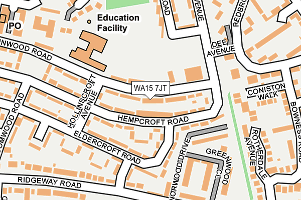 WA15 7JT map - OS OpenMap – Local (Ordnance Survey) WA15 7JT map - OS OpenMap – Local (Ordnance Survey)