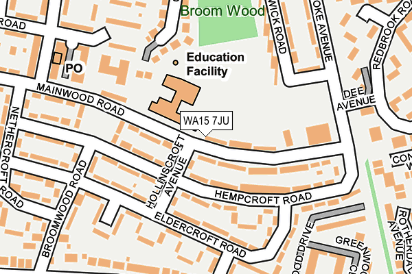 WA15 7JU map - OS OpenMap – Local (Ordnance Survey) WA15 7JU map - OS OpenMap – Local (Ordnance Survey)