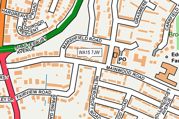 WA15 7JW map - OS OpenMap – Local (Ordnance Survey) WA15 7JW map - OS OpenMap – Local (Ordnance Survey)