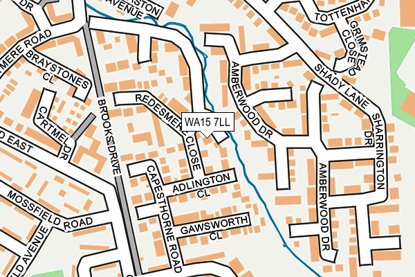 WA15 7LL map - OS OpenMap – Local (Ordnance Survey) WA15 7LL map - OS OpenMap – Local (Ordnance Survey)