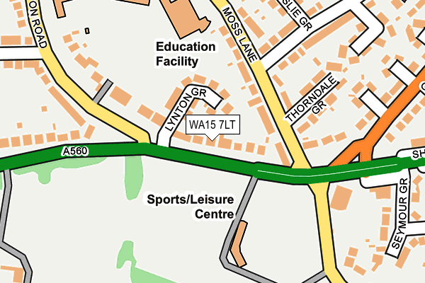 WA15 7LT map - OS OpenMap – Local (Ordnance Survey)