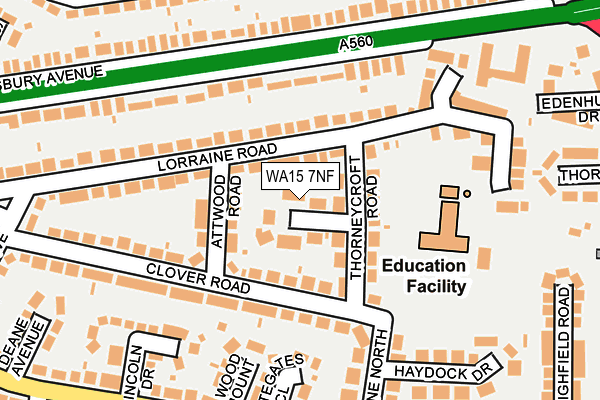 WA15 7NF map - OS OpenMap – Local (Ordnance Survey) WA15 7NF map - OS OpenMap – Local (Ordnance Survey)