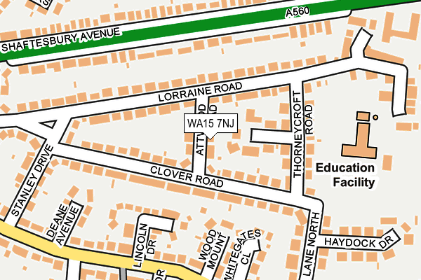 WA15 7NJ map - OS OpenMap – Local (Ordnance Survey) WA15 7NJ map - OS OpenMap – Local (Ordnance Survey)