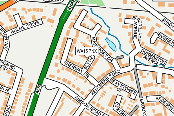 WA15 7NX map - OS OpenMap – Local (Ordnance Survey) WA15 7NX map - OS OpenMap – Local (Ordnance Survey)