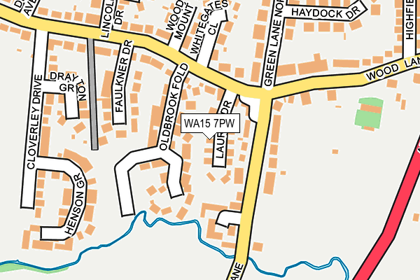 WA15 7PW map - OS OpenMap – Local (Ordnance Survey) WA15 7PW map - OS OpenMap – Local (Ordnance Survey)