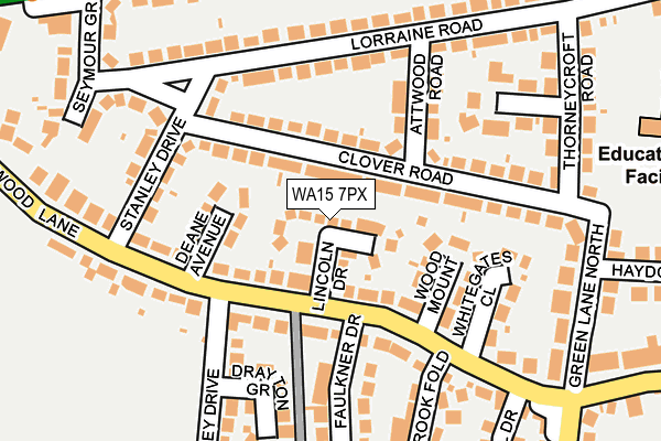 WA15 7PX map - OS OpenMap – Local (Ordnance Survey) WA15 7PX map - OS OpenMap – Local (Ordnance Survey)