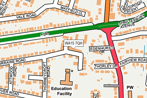 WA15 7QH map - OS OpenMap – Local (Ordnance Survey) WA15 7QH map - OS OpenMap – Local (Ordnance Survey)