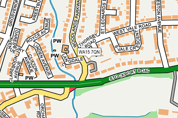 WA15 7QN map - OS OpenMap – Local (Ordnance Survey) WA15 7QN map - OS OpenMap – Local (Ordnance Survey)