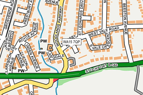 WA15 7QP map - OS OpenMap – Local (Ordnance Survey) WA15 7QP map - OS OpenMap – Local (Ordnance Survey)