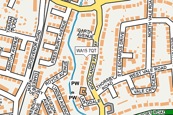 WA15 7QT map - OS OpenMap – Local (Ordnance Survey) WA15 7QT map - OS OpenMap – Local (Ordnance Survey)