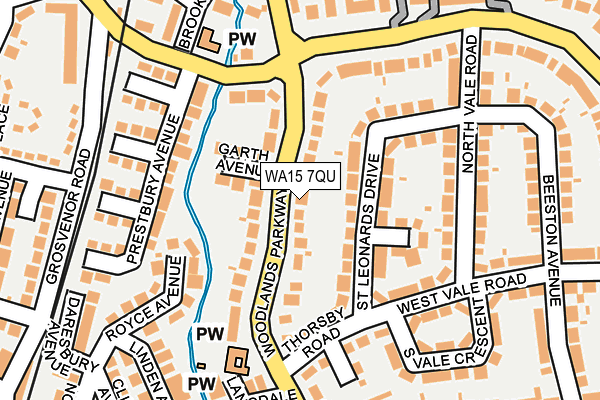 WA15 7QU map - OS OpenMap – Local (Ordnance Survey) WA15 7QU map - OS OpenMap – Local (Ordnance Survey)