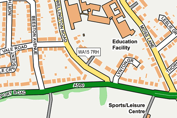 WA15 7RH map - OS OpenMap – Local (Ordnance Survey)