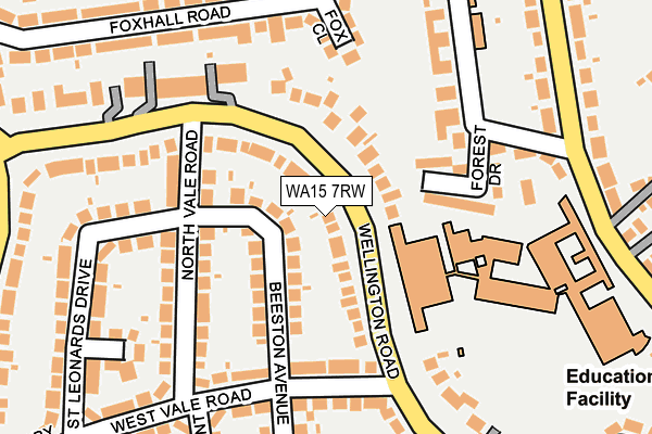 WA15 7RW map - OS OpenMap – Local (Ordnance Survey) WA15 7RW map - OS OpenMap – Local (Ordnance Survey)