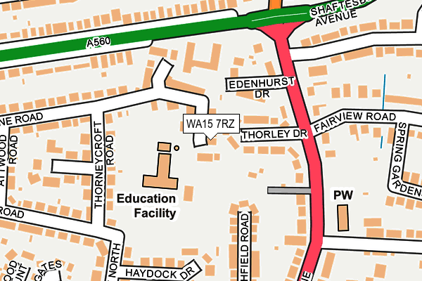 WA15 7RZ map - OS OpenMap – Local (Ordnance Survey) WA15 7RZ map - OS OpenMap – Local (Ordnance Survey)