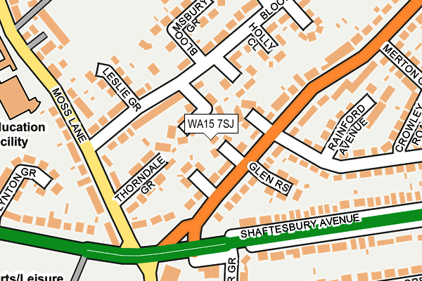 WA15 7SJ map - OS OpenMap – Local (Ordnance Survey) WA15 7SJ map - OS OpenMap – Local (Ordnance Survey)