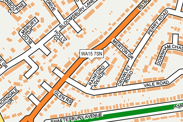 WA15 7SN map - OS OpenMap – Local (Ordnance Survey) WA15 7SN map - OS OpenMap – Local (Ordnance Survey)